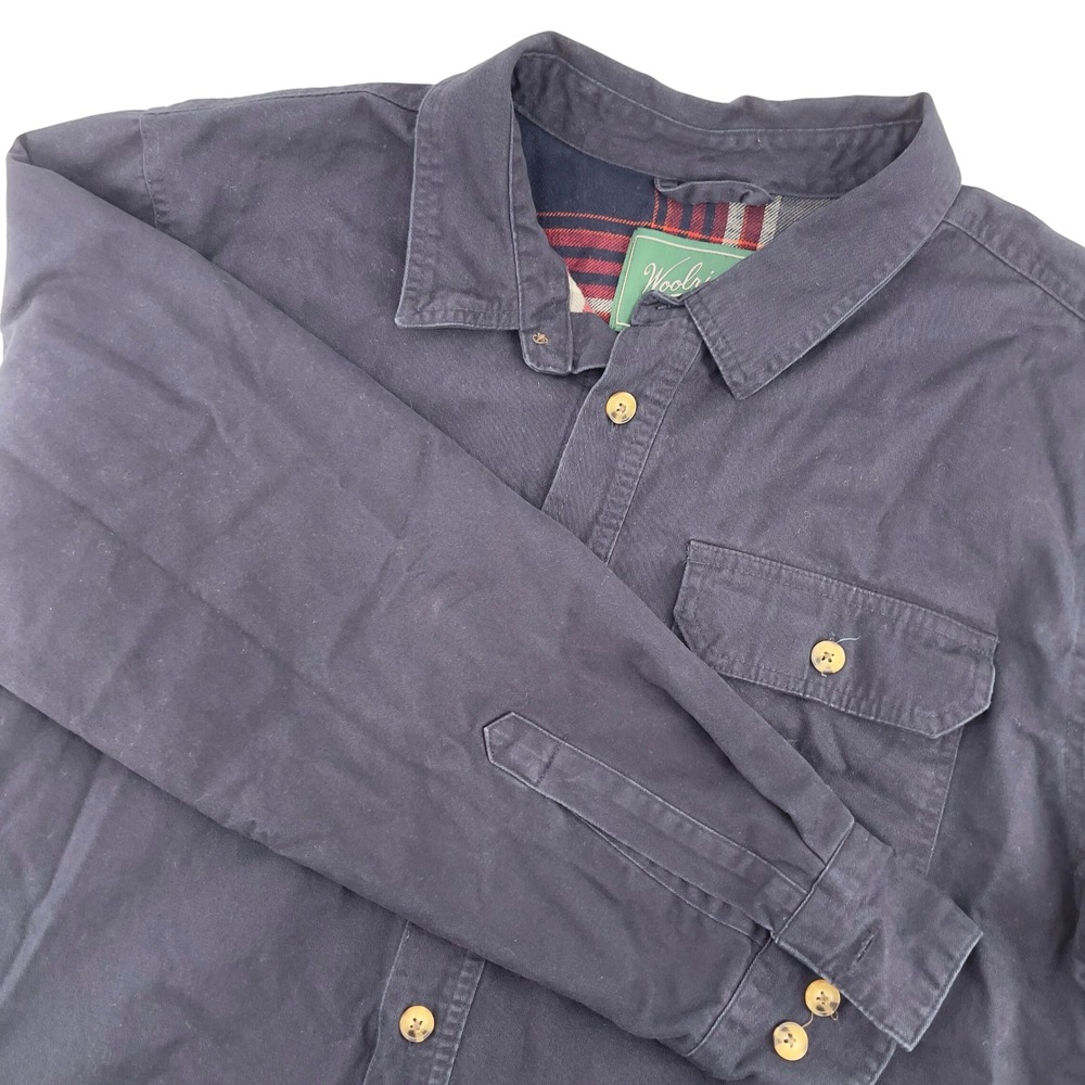 Woolrich The Green Label Collection Mens XL Navy Blue Cotton Shirt Jacket‎